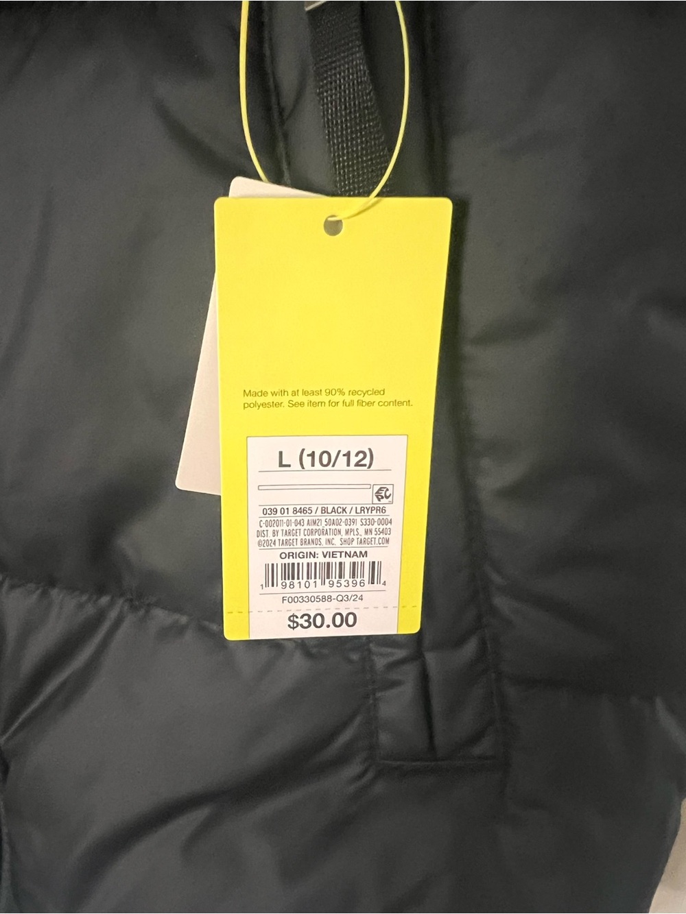Black Puffer Jacket - L (10/12)